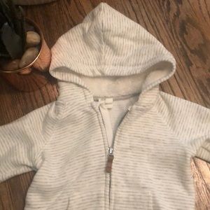 H&M Shirts & Tops - Gray and White Stripe Hoodie H&M Shirts & Tops - Gray and White Stripe Hoodie